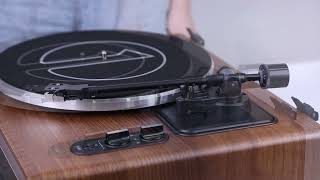 1 BY ONE H009 Belt Drive Turntable w Builtin Speakers  How to set the tonearm balance [upl. by Gussie]