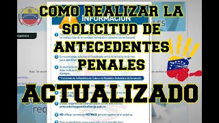 COMO SOLICITAR ANTECEDENTES PENALES ACTUALIZADO [upl. by Bocaj726]