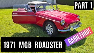 MGB Roadster 1971  Barnfind Part 1 [upl. by Olrac858]