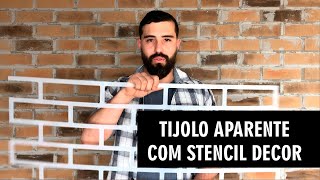 Como Fazer Tijolo de Aparente com Stencil Decor [upl. by Budd]