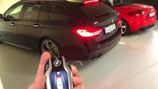 BMW parking assistant plus ferngesteuertes ParkenBMW parking with remote control how does it works [upl. by Leahcir]