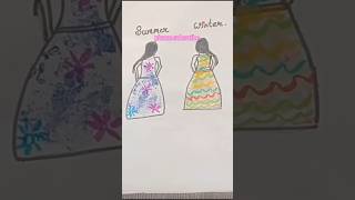 Amazing Summer winter dress👗😱art girl dress design viral shortAtifa art [upl. by Ovatsug]