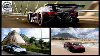 Comparison of Three Exotic Hyper cars  Steering Wheel Gameplay  Forza Horizon 5 [upl. by Elish]