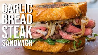 Garlic Bread Steak Sandwich  SAM THE COOKING GUY [upl. by Lithea]