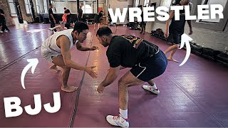 BJJ vs High Level Wrestler WHO WINS [upl. by Millhon]