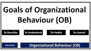 Goals of Organizational BehaviourOB [upl. by Sarid]