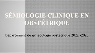 Semiologie Urologique  Examen Clinique Obstetrical FMPC [upl. by Canning]