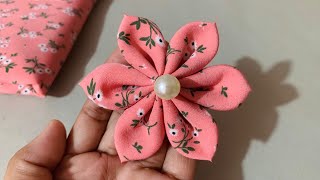 DIY How to Make a Cloth Flower  DIY Easy Tricks Fabric Flowers Making  Flower Making With Cloth [upl. by Syah]