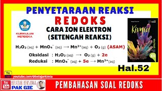 Setarakan reaksi redoks H2O2 aq  MnO4 aq ⟶ Mn2 aq  O2 g ASAM CARA ION ELEKTRON [upl. by Lehsar]