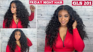 Big Beautiful Synthetic Wig Review amp Tutorial GLS 201 virgin wig dupe Friday Night Hair 50 [upl. by Eek901]