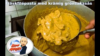 Fläskfilépasta med krämig grönsakssås [upl. by Petty]