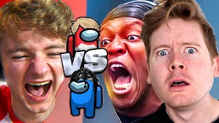 KSI vs TOMMYINNIT FIGHT ON AMONG US REACTION [upl. by Yamauchi]