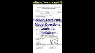 Class 9 Science second term question 2081 Model question  New curriculum SEE question 2081 [upl. by Ettennahs]