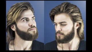 How to Cut and Style Long Hair for Men  CollarLength Sweep Back [upl. by Miksen]