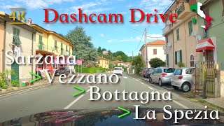 Scenic Drive Liguria Italy Sarzana ⩾ Vezzano ⩾ Bottagna ⩾ La Spezia August 2021  1600 ⛅ [upl. by Faunia]