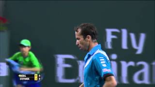 Radek Stepanek Hits Indian Wells Hot Shot Against Nadal [upl. by Pavel]