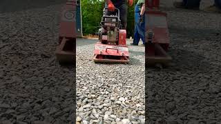 Plate Compacting Gravel Before Concrete concrete vibration gravel compact compactor [upl. by Yelda606]