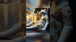 Pregnant cat quarrels with her husband cat cutecat kitten catlover catshorts smartcat cute [upl. by Ellenuahs]