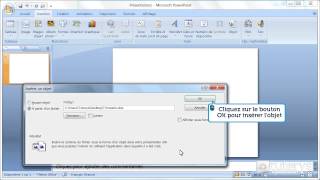 Comment insérer un fichier avec PowerPoint 2007 [upl. by Naro]