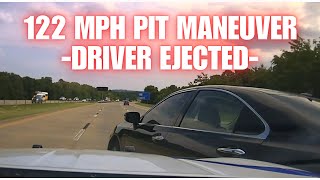 122 MPH PIT Maneuver on Lexus by Arkansas State Police  Female driver EJECTED pursuit chase [upl. by Aihsia]