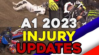 Supercross A1 2023 Injury Updates [upl. by Aihsenot342]