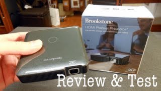 Brookstone HDMI Pocket Projector Review  Test  Unboxing [upl. by Aserahs]