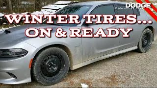 Dodge Charger gets Winter tires Winterforce 2 and Steel Wheels [upl. by Aivyls540]