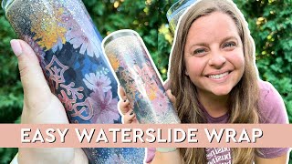 How to add a Full Waterslide Wrap  FALL THEMED TUMBLER TUTORIAL [upl. by Millda444]