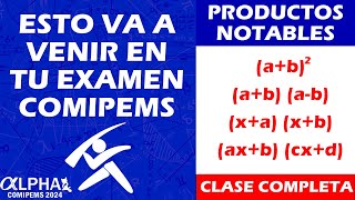 Productos notables MATEMÁTICASCOMIPEMS 2024 comipems [upl. by Schoening]