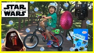 Ryan Ride Bike in the Park while opening surprise Eggs [upl. by Aelat]