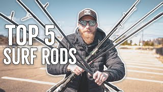 TOP 5 Surf Fishing Rods for 2024 Striped Bass  Bluefish  Jacks  Snook [upl. by Nynnahs75]