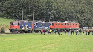 SBB Re44 vierertraktion Einfahrt Balsthal train sbb trainspotting sbahn zug re420 [upl. by Raymonds947]