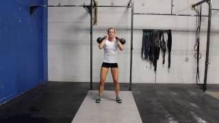 Double Kettlebell Thruster  CrossFit Exercise Guide [upl. by Annailuj]