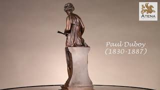 Figure en bronze patiné quotMusequot de Paul Duboy 18301887 [upl. by Atteroc21]