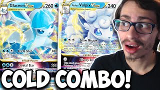 This Is A COLD Combo GlaceonAlolan Vulpix VSTAR Deck Frosmoth Ice Box PTCGO [upl. by Ainavi845]