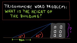 ❖ Trigonometry Word Problem Finding The Height of a Building Example 1 ❖ [upl. by Paolo]