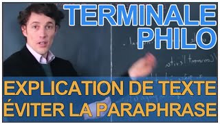 Lexplication de texte  éviter la paraphrase  Philosophie  Terminale  Les Bons Profs [upl. by Ashil32]