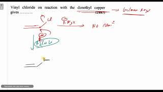 Vinyl chloride on reaction with the dimethyl copper gives [upl. by Ramraj]