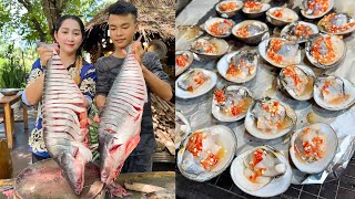 Mommy Chef Sros Cook Big Fresh Water Fish River Clams Recipe  Cooking with Sros [upl. by Larianna625]