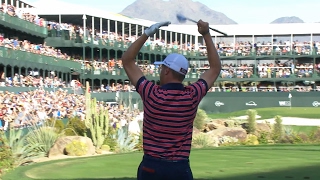 Justin Thomas throws a dart on No 16 at Waste Management [upl. by Ejroj59]