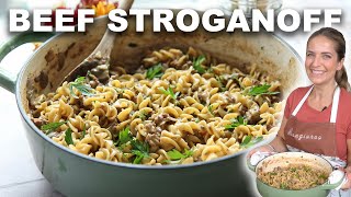 One Pot Beef Stroganoff  Easy Dinner Recipe [upl. by Sral]