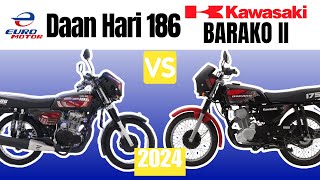 Euro Motor Daan Hari 186 vs Kawasaki Barako II  Side by Side Comparison  Specs amp Price  2024 [upl. by Ten316]