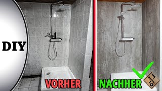 Dusche renovieren ohne Fliesen abschlagen  Dusche renovieren fugenlos mit Splash Board Signature [upl. by Bolanger]