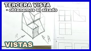 TERCERA VISTA  pasos🐾para dibujar ALZADO de una pieza con cubos🧊Resuelto✅ [upl. by Akenihs]