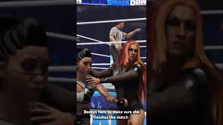 Becky Lynch keeps the match going wwe smackdown beckylynch niajax wwe2k24 [upl. by Otilegna]