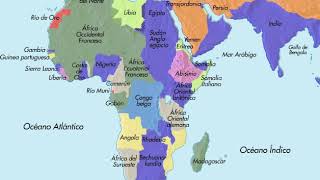 Vídeo animación en mapa sobre la colonización de África [upl. by Oralie970]