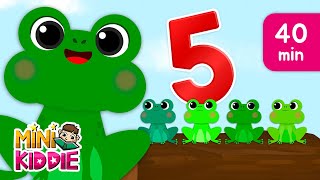 Five Little Speckled Frogs amp More  Kids Songs with Lyrics  40 Min  Mini Kiddie [upl. by Ojiram]