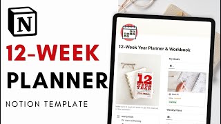 12 Week Year Planner amp Workbook Achieve your Goals Faster  Notion Template Tour [upl. by Teria531]