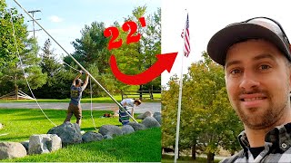 How to Build a Flag Pole for your Yard for 130 [upl. by Hilbert]