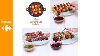 3 ideeën voor vegetarische brochettes [upl. by Adnalra]